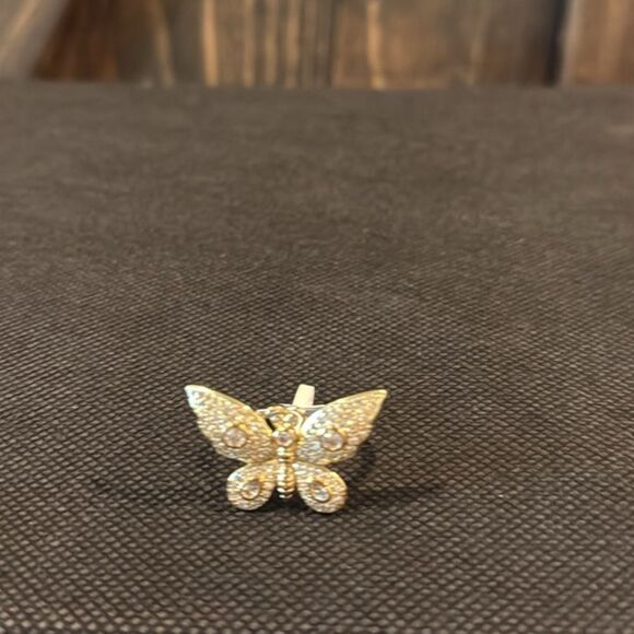 Elegant 14K Gold Plated Zirconia Butterfly Ring - Picture 4 of 8